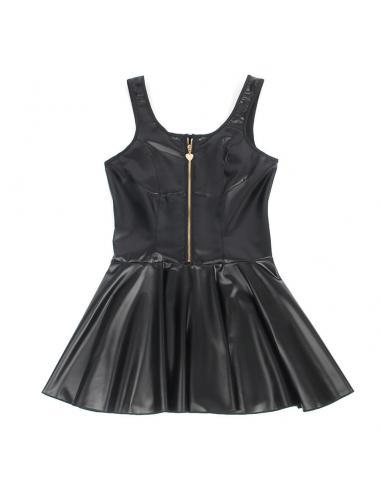 Subblime - 957667 vestido de cuero con cremallera de corazón negro s/m
