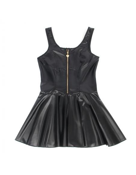 Subblime - 957667 vestido de cuero con cremallera de corazón negro s/m