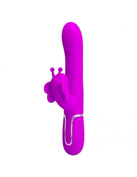 Pretty love - vibrador rabbit multifunción 4 en 1 mariposa fucsia