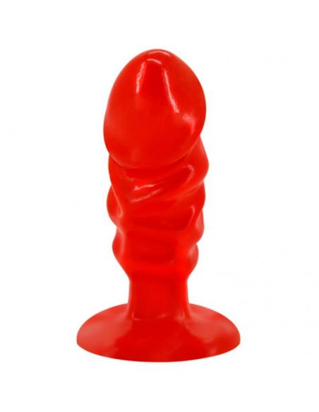 Baile - plug anal unisex con ventosa rojo