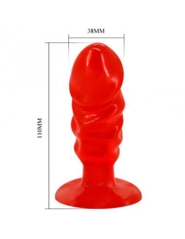 Baile - plug anal unisex con ventosa rojo