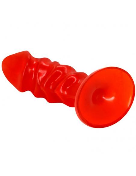 Baile - plug anal unisex con ventosa rojo