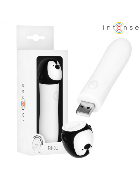 Intense - rico bala vibradora pingüino recargable usb 10 x 2.2 cm
