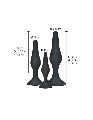 Toyjoy - anal play curvy companions plug anal 3 piezas negro