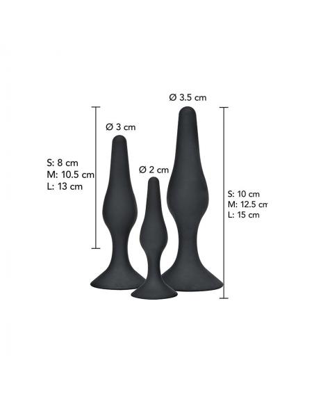 Toyjoy - anal play curvy companions plug anal 3 piezas negro