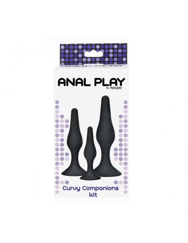 Toyjoy - anal play curvy companions plug anal 3 piezas negro