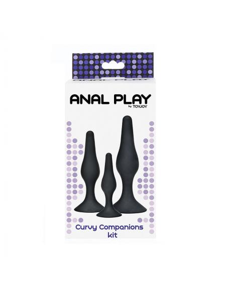 Toyjoy - anal play curvy companions plug anal 3 piezas negro