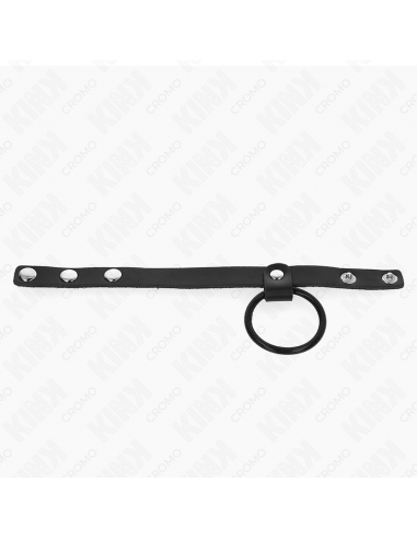 Kink - anillo pene silicona 3.8 cm y divisor de bolas cuero 22 x 1.5 cm