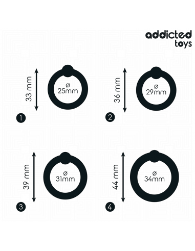 Addicted toys - set anillos silicona de presión