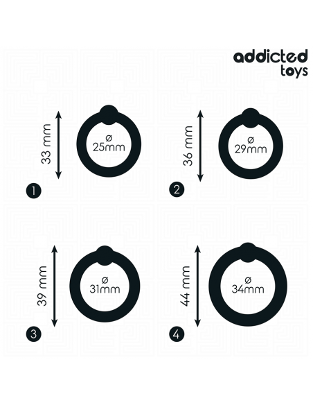 Addicted toys - set anillos silicona de presión