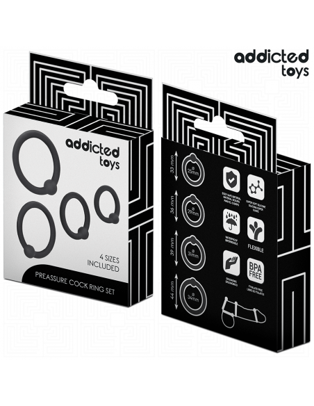 Addicted toys - set anillos silicona de presión