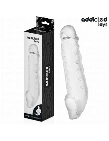 Addicted toys - funda para el pene transparente talla s 23 cm