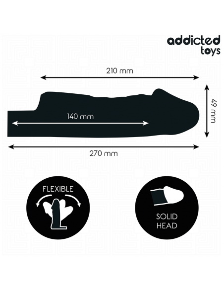 Addicted toys - fundas para el pene transparente talla m 27 cm