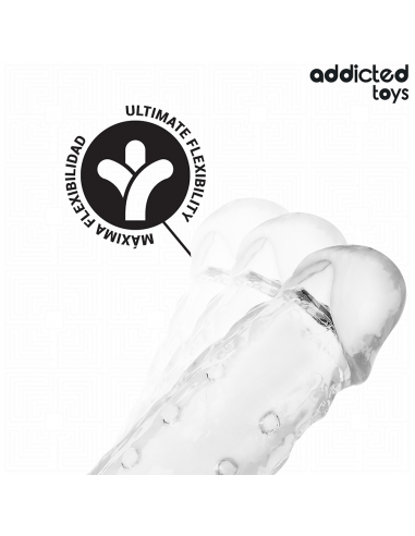Addicted toys - fundas para el pene transparente talla m 27 cm