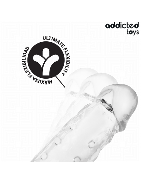 Addicted toys - fundas para el pene transparente talla m 27 cm