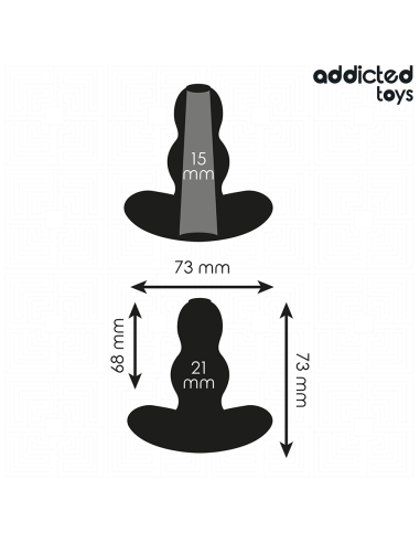 Addicted toys - plug anal hueco silicona talla s 7,3 cm