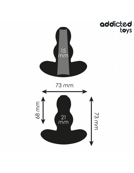 Addicted toys - plug anal hueco silicona talla s 7,3 cm