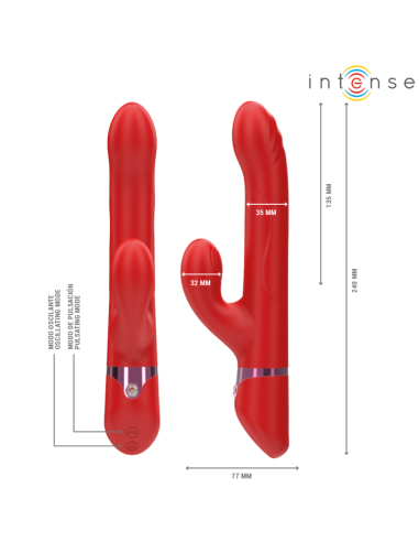 Intense - lele vibrador multifunción rotatorio & oscilación & estimulación rojo
