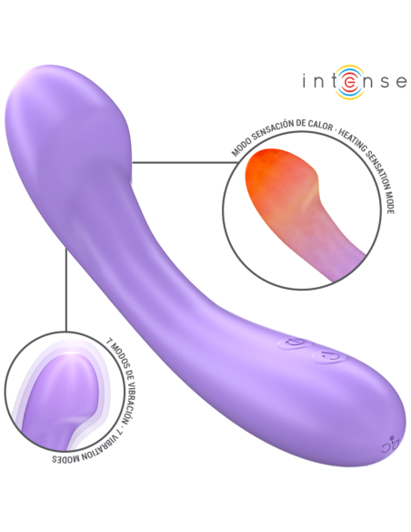 Intense - becky vibrador 19 cm calentable 7 vibraciones morado