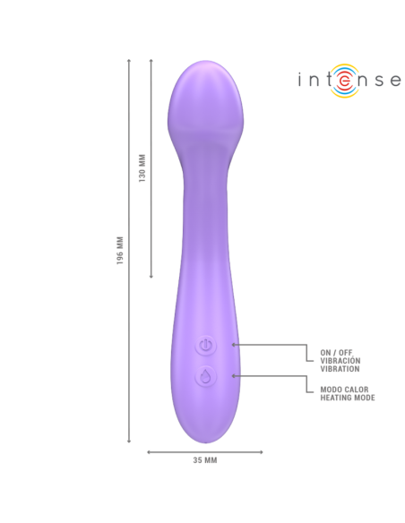 Intense - becky vibrador 19 cm calentable 7 vibraciones morado