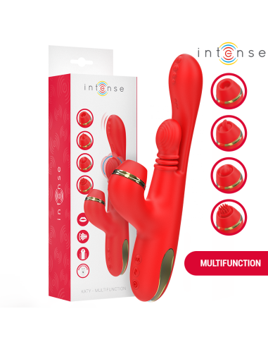 Intense - katy estimulador clítoris multifunción 4 cabezales intercambiables rojo
