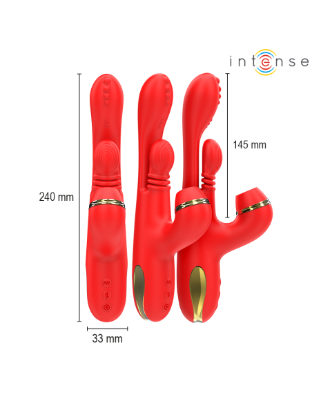 Intense - katy estimulador clítoris multifunción 4 cabezales intercambiables rojo