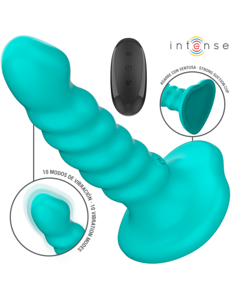 Intense - buffy vibrador talla s diseño en espiral 10 vibraciones azul control remoto