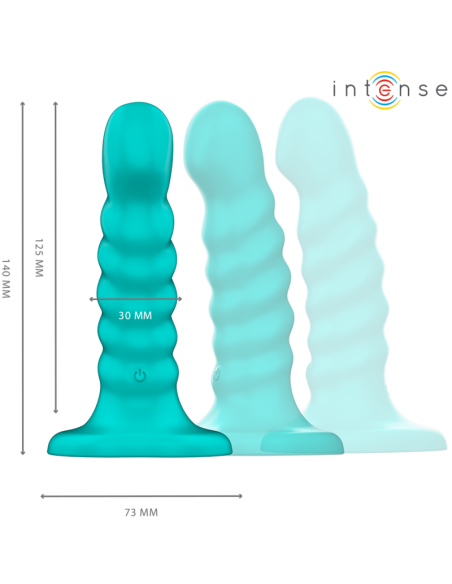 Intense - buffy vibrador talla s diseño en espiral 10 vibraciones azul control remoto