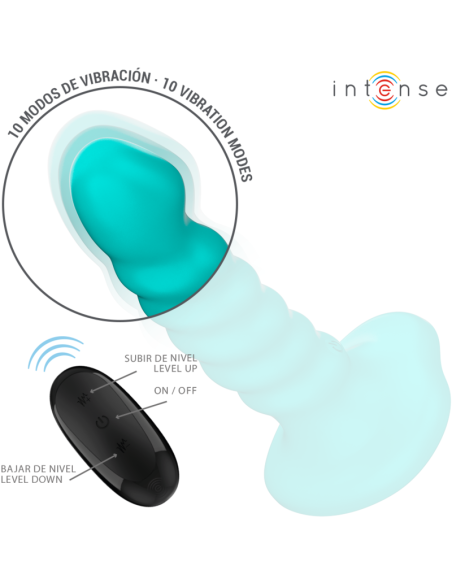 Intense - buffy vibrador talla s diseño en espiral 10 vibraciones azul control remoto