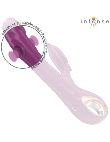 Intense - halle vibrador multifunción con lengua estimuladora en forma de delfín morado