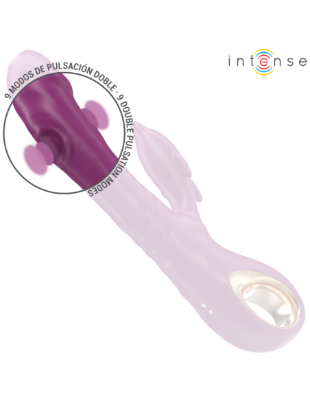 Intense - halle vibrador multifunción con lengua estimuladora en forma de delfín morado