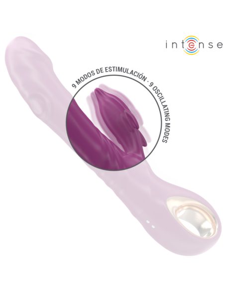 Intense - halle vibrador multifunción con lengua estimuladora en forma de delfín morado