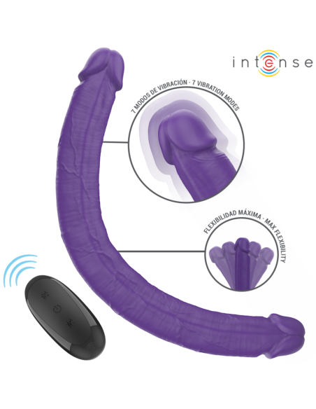 Intense - gunter dildo doble vibrador 40 cm morado control remoto