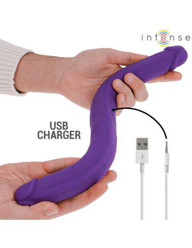 Intense - gunter dildo doble vibrador 40 cm morado control remoto