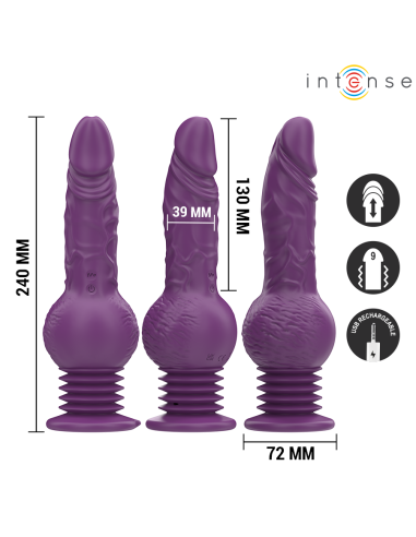Intense - tatum vibrador multifunción con vibración up and down 24 cm morado