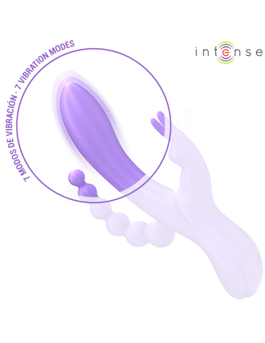Intense - miko triple vibrador rabbit & estimulador & anal 7 vibraciones morado