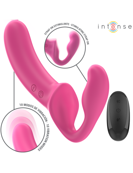 Intense - amy vibrador doble 20 cm rosa control remoto
