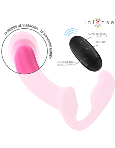 Intense - amy vibrador doble 20 cm rosa control remoto