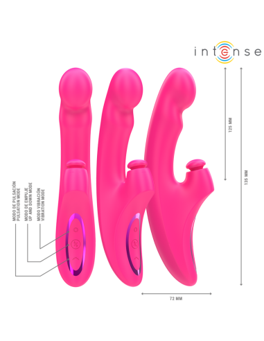 Intense - emi vibrador 13,5 cm multifunción 3 en 1 10 vibraciones rosa
