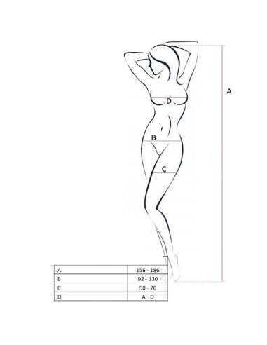 Passion - woman bs056 bodystocking rojo talla única