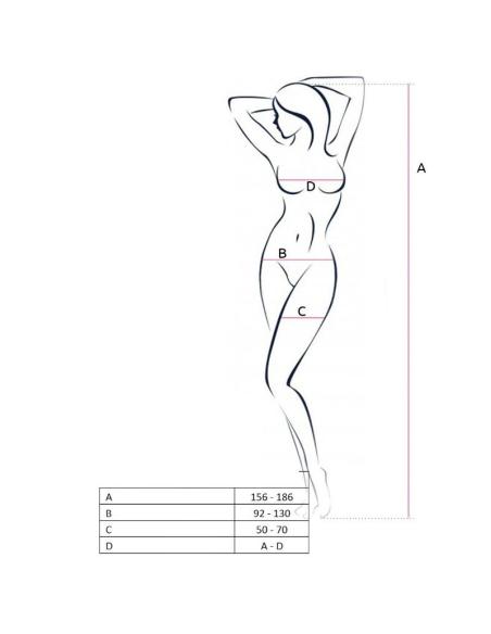 Passion - woman bs056 bodystocking rojo talla única