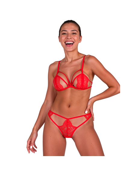 Passion - anuvera set sujetador + tanga rojo s/m