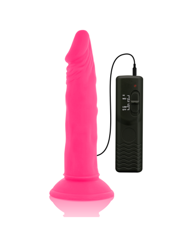 Diversia - dildo realístico flexible con vibración rosa 23 cm -o- 4.3 cm