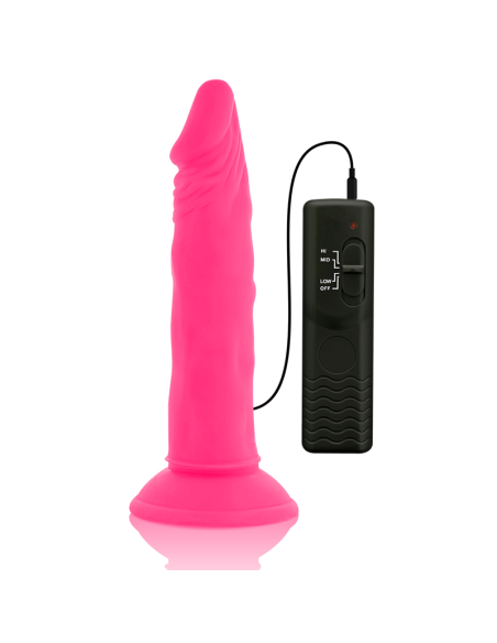 Diversia - dildo realístico flexible con vibración rosa 23 cm -o- 4.3 cm