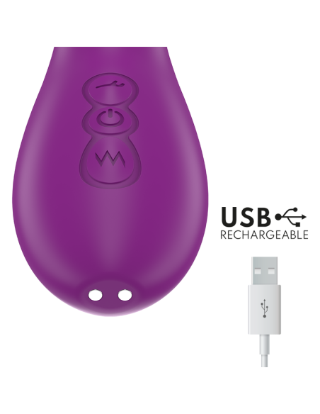 Intense - apolo vibrador multifunción recargable 7 vibraciones con lengua oscilante morado