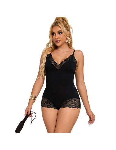 Subblime - teddy detalle encaje floral negro s/m