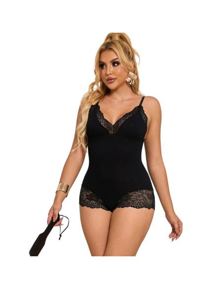 Subblime - teddy detalle encaje floral negro s/m