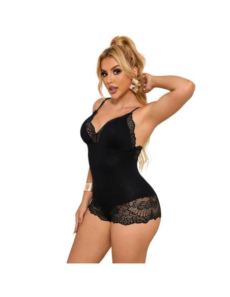 Subblime - teddy detalle encaje floral negro s/m