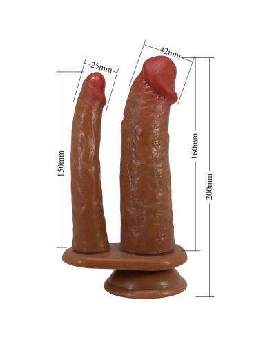 Pretty love - hulbert doble dildo realístico con vibración mulato