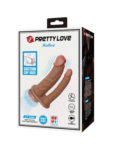 Pretty love - hulbert doble dildo realístico con vibración mulato
